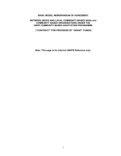 BASIC MODEL MEMORANDUM OF AGREEMENT BETWEEN