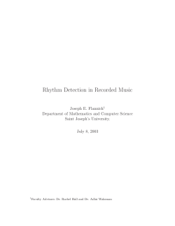 Rhythm Detection in Recorded Music - SJU