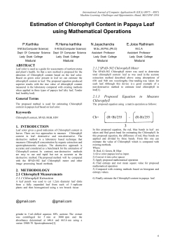 Estimation of Chlorophyll Content in Papaya Leaf using