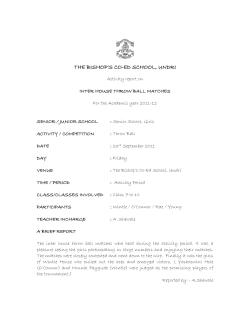 Inter House Throw Ball Matches()