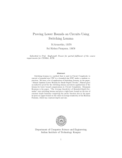 Proving Lower Bounds on Circuits Using Switching Lemma