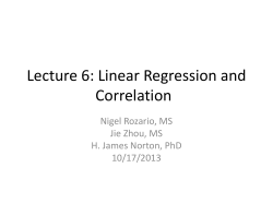 Linear Regression - H. James Norton PhD