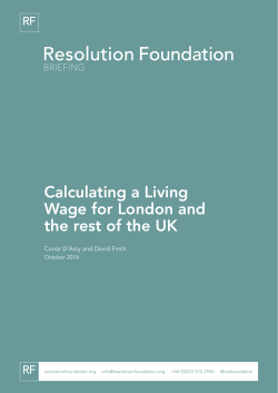 Calculating a Living Wage for London and the rest of the UK