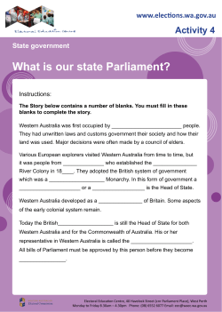 Activity 4: What is Our State Parliament?