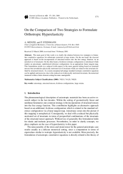 On the Comparison of Two Strategies to Formulate Orthotropic