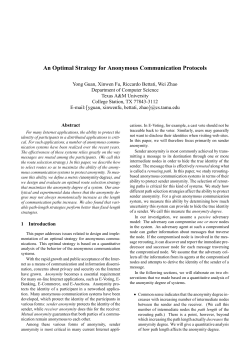 An Optimal Strategy for Anonymous Communication Protocols