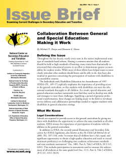 Collaboration Between General and Special Education