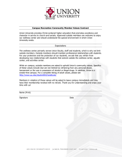 Campus Recreation Community Member Values
