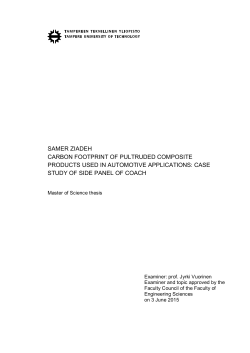 CARBON FOOTPRINT OF PULTRUDED COMPOSITE PRODUCTS