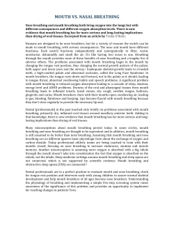 mouth vs. nasal breathing