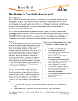 Issue Brief: State Strategies for Promoting Healthy Aging