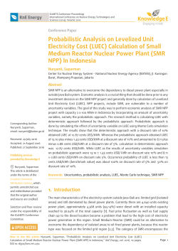 Probabilistic Analysis on Levelized Unit Electricity Cost (LUEC
