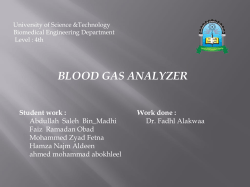 Blood gas ANALYZER Student work