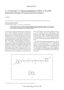 (TDN): A Possible Degradation Product of Lutein and beta