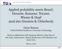 Applied probability meets Bessel, Hermite, Kummer, Tricomi, Wiener