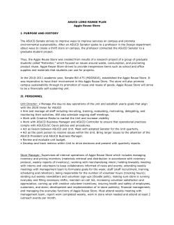 long range plan - Aggie Reuse Store