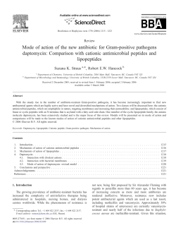 Comparison with cationic antimicrobial peptides and