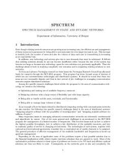 SPECTRUM SPECTRUM MANAGEMENT IN STATIC AND