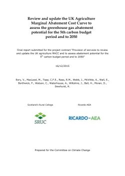 Review and update the UK Agriculture Marginal Abatement Cost