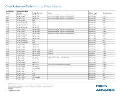 Cross Reference Guide: Hatch to Philips Advance