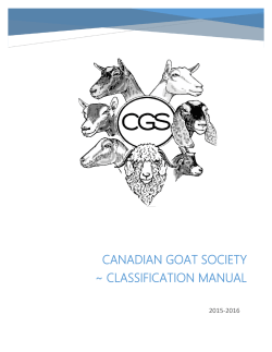 classification manual - The Canadian Goat Society