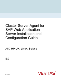 Cluster Server Agent for SAP Web Application Server Installation