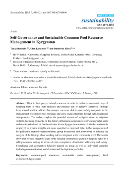Self-Governance and Sustainable Common Pool Resource