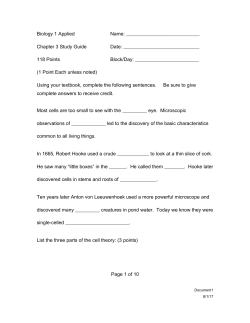 Biology 1 Applied Name: Chapter 3 Study Guide Date: 118 Points