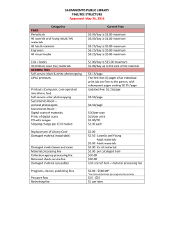 Fine and Fee Structure - Sacramento Public Library
