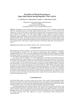 The Effect of Mental Processing on Upper limb Muscle during