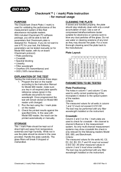 Checkmark&trade; ( &radic; mark) Plate Instruction - for manual usage - Bio-Rad