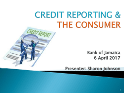 Credit Reporting - Jamaica Deposit Insurance Corporation