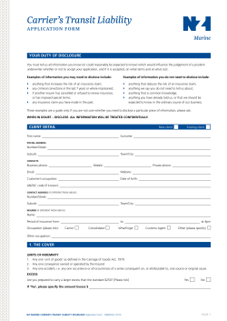 Carrier`s Transit Liability