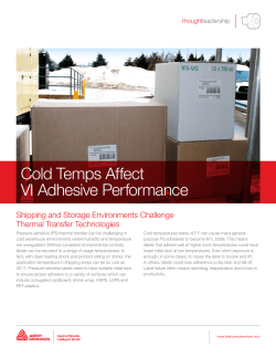 Cold Temps Affect VI Adhesive Performance