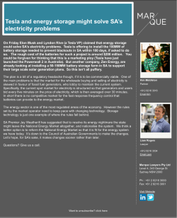 Tesla and energy storage might solve SA`s