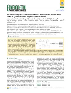 Secondary Organic Aerosol Formation and Organic Nitrate Yield