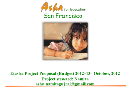 Etasha Project Proposal (Budget) 2012-13