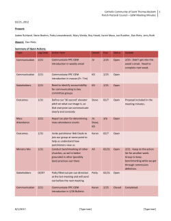 Parish Pastoral Council Meeting Minutes