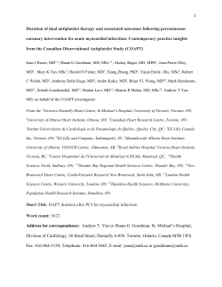 Duration of dual antiplatelet therapy and associated outcomes