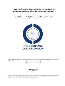 Montreal Cognitive Assessment for the diagnosis of Alzheimer`s