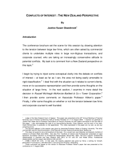 CONFLICTS OF INTEREST - Courts of New Zealand