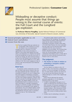 Misleading or deceptive conduct: People must assume that things