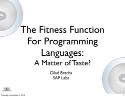 The Fitness Function For Programming Languages: