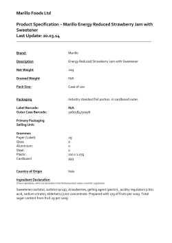 Marillo Energy Reduced Strawberry Jam with Sweetener Last Update