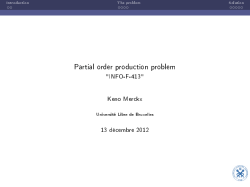 Partial order production problem - "INFO-F-413"