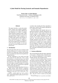A Joint Model for Parsing Syntactic and Semantic