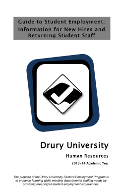 Guide to Student Employment: Information for New