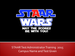 Fred F. Florence TAKS Test Administrator Training for