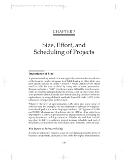 Size, Effort, and Scheduling of Projects