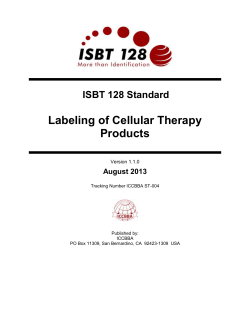 Labeling of Cellular Therapy Products